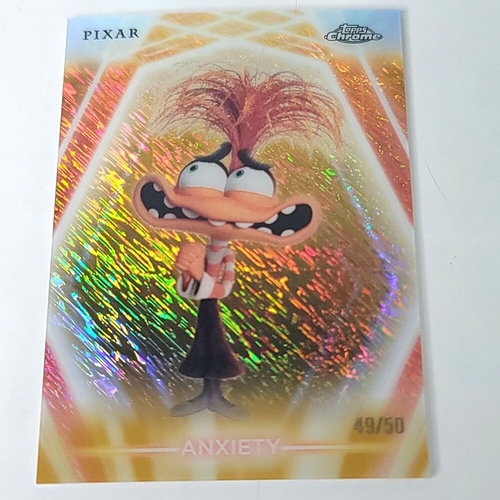 Anxiety Topps 2026 Disney Neon Gold Shimmer Refractor Limited 49/50